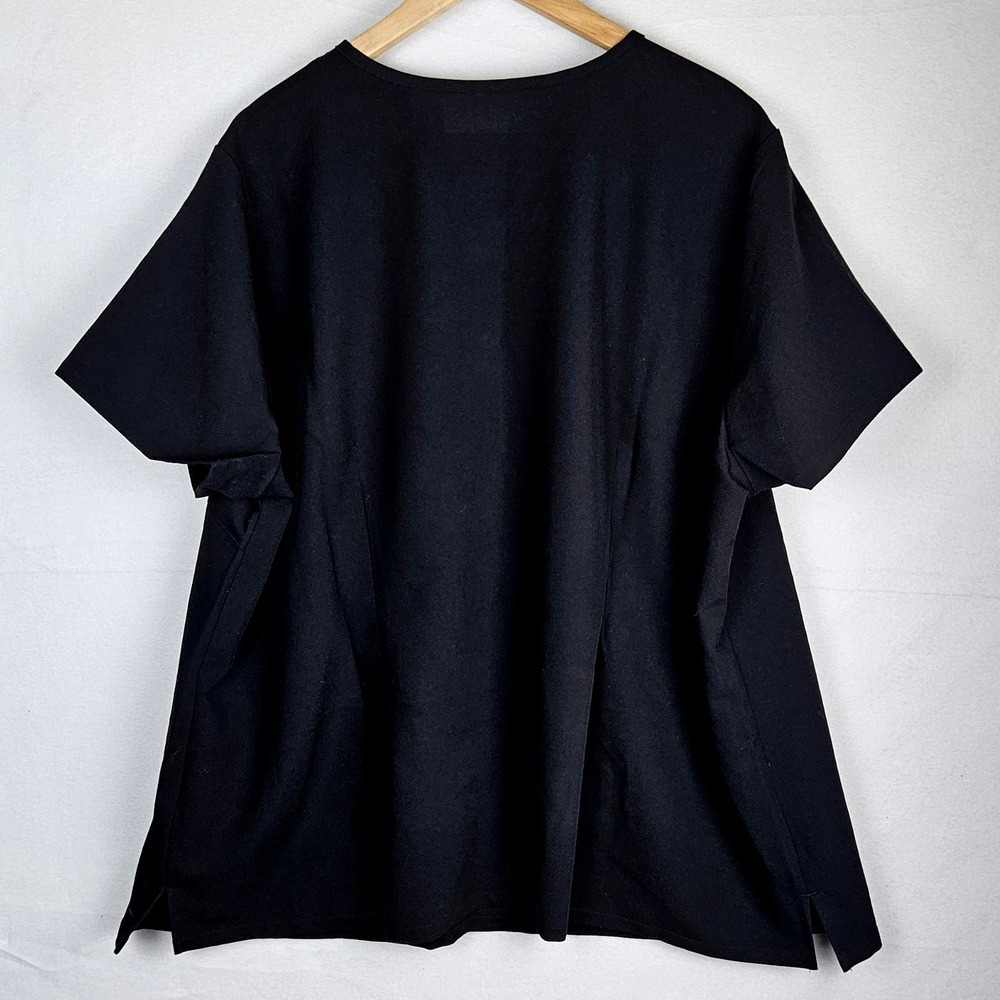 FIGS Casma Scrub‎ Top Black 4XL Three Pocket V-Neck FIONTechnology Women's NWT - Picture 10 of 11